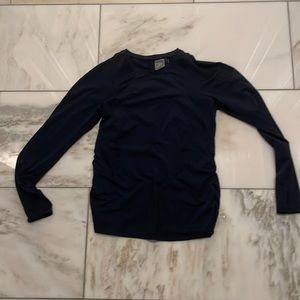 Lucky in love navy blue long sleeve shirt